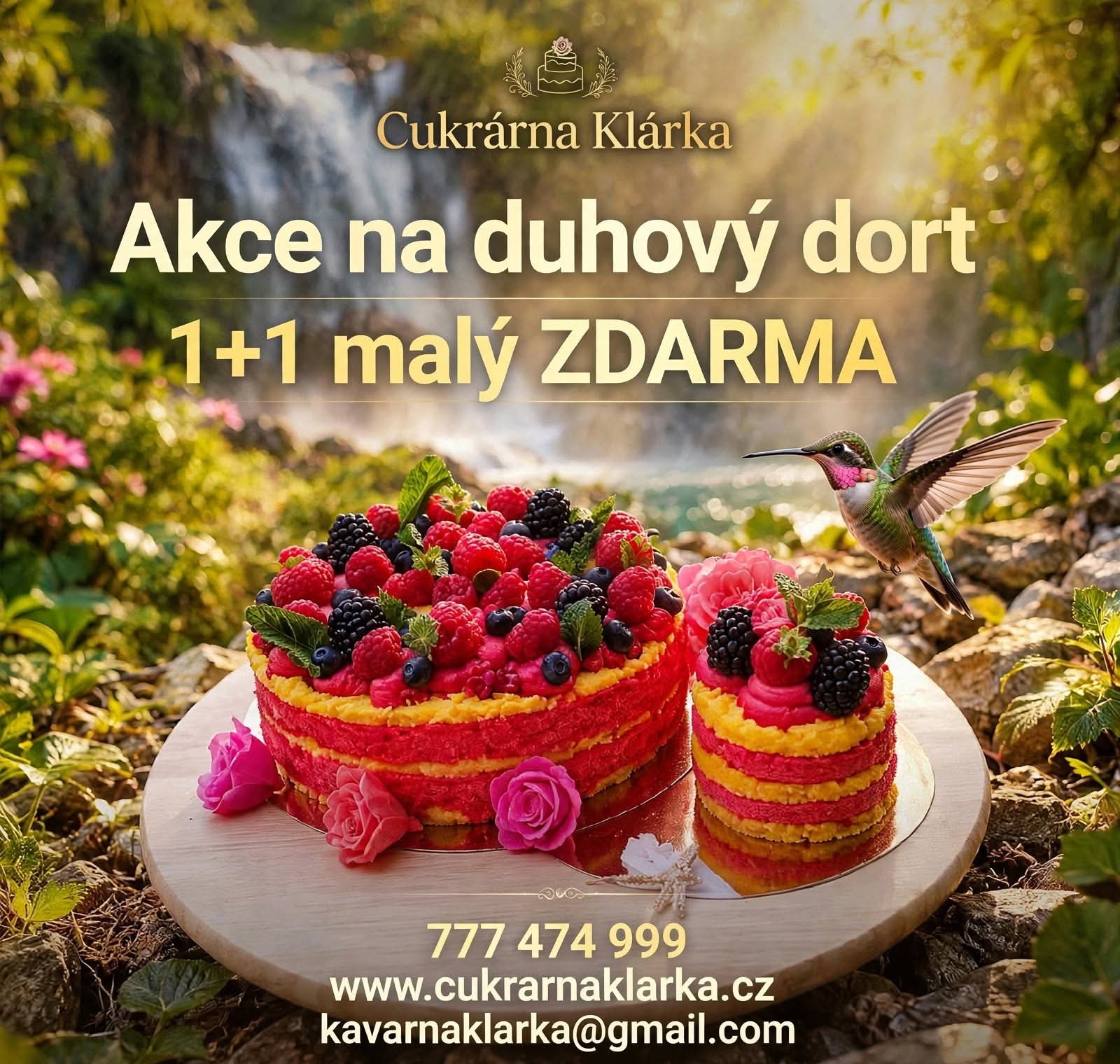 Akce duhový dort 1 + 1 malý ZDARMA